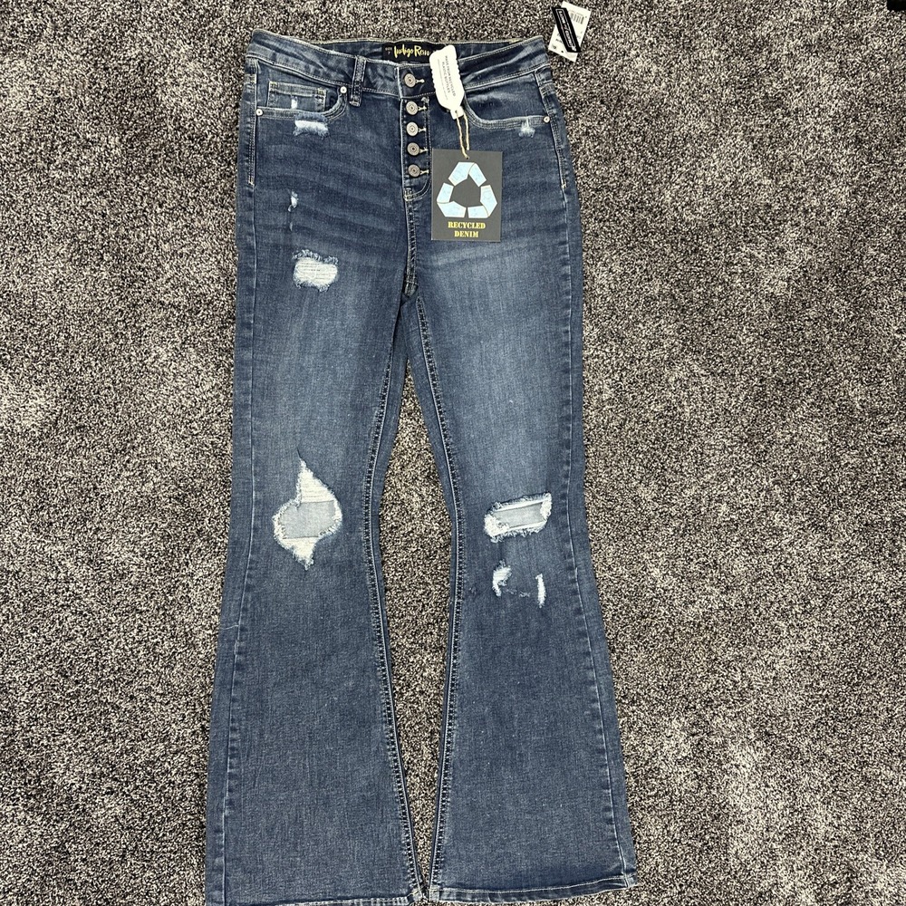 Indigo Rain Women's Dark‎ Blue Jeans Sz 7 NWT 27W/32 1/2L